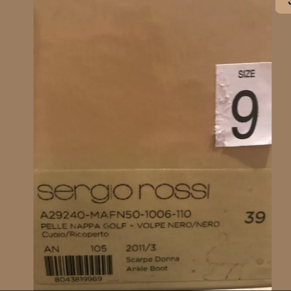 Sergio Rossi Leather Fox Fur Ankle Boot Size 39 - Picture 5 of 8